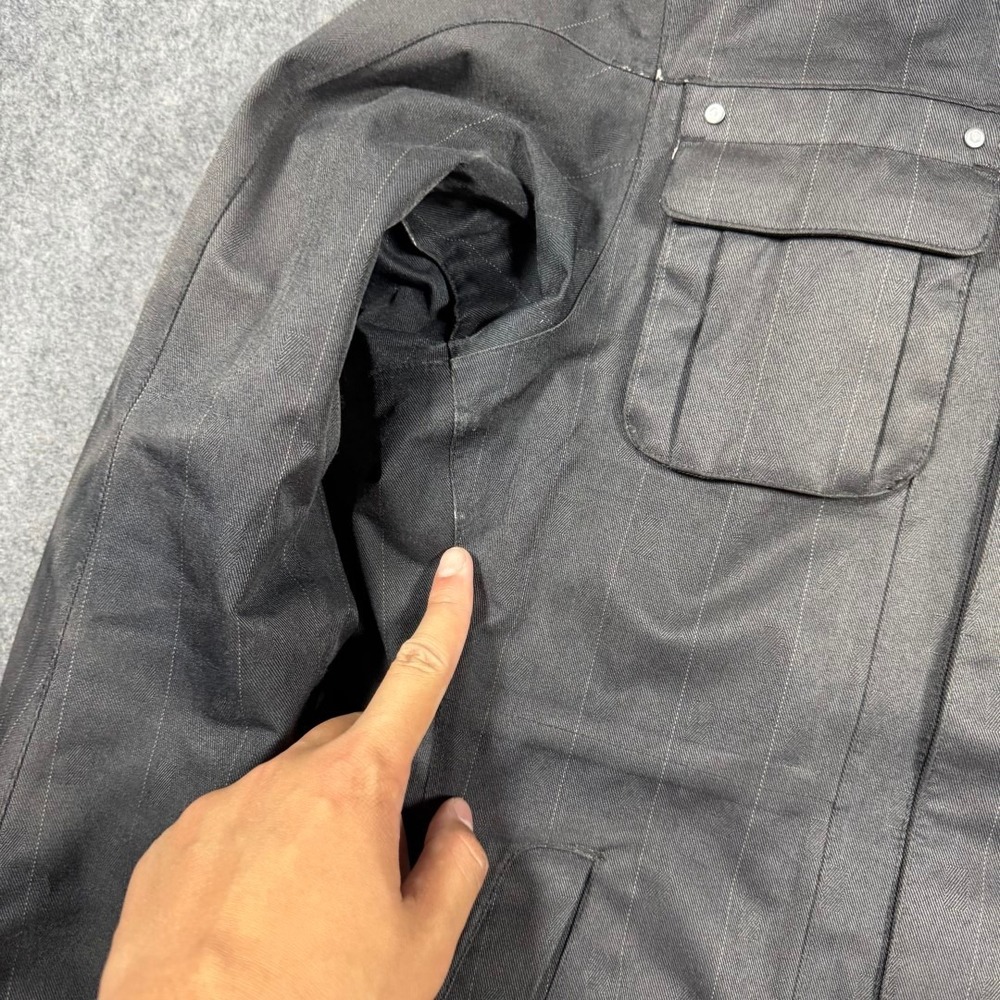 The North Face HyVent Parka Womens Small Grey‎ Pinstripe Faux Fur Hood Insulated - Picture 4 of 15